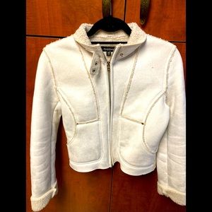 Bebe Ivory Ultra-suede Coat